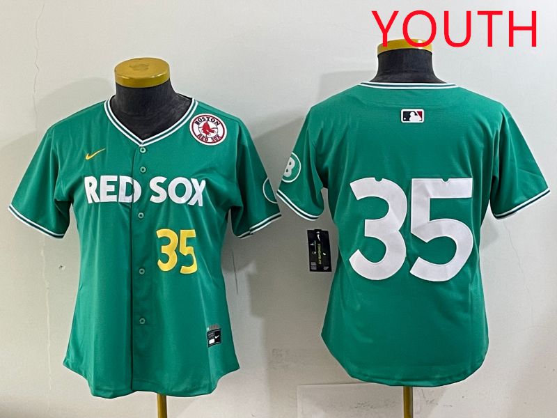 Youth 2025 Boston Red Sox 35 No Name Dark Green Joint Name Nike MLB Jersey style 6